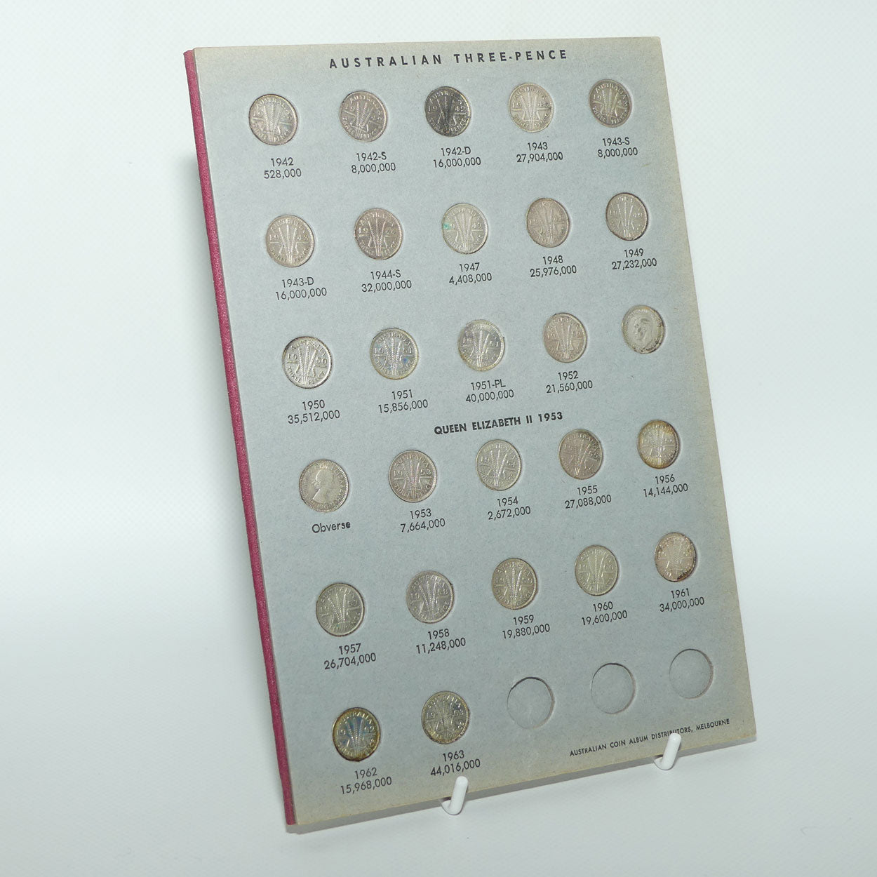 Hendo Australian Coin Album | Three Penny Set Complete but no 1922/21 overprint
