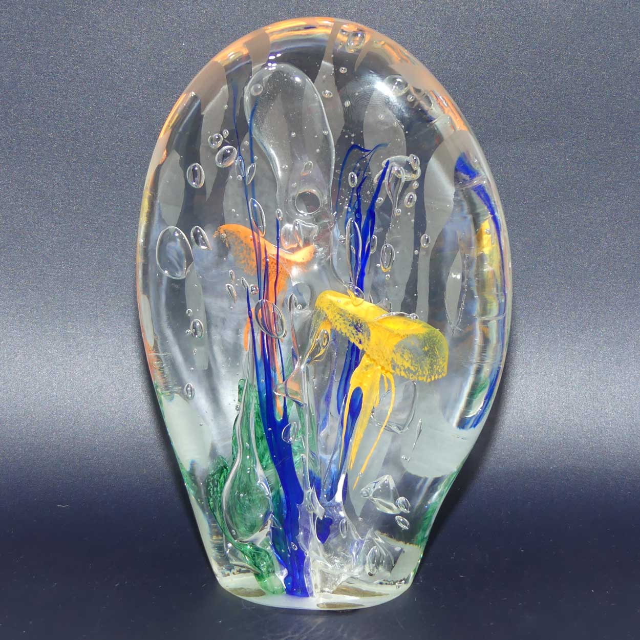 Tina Cooper Studio Art Glass Lump paperweight | Jellyfish pattern