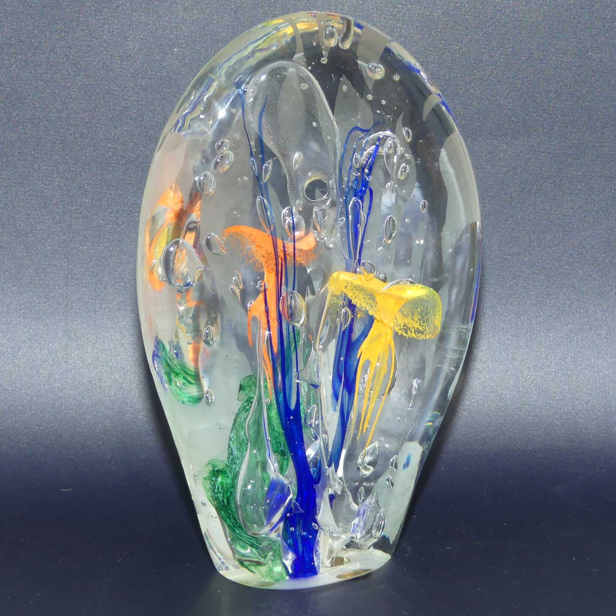 Tina Cooper Studio Art Glass Lump paperweight | Jellyfish pattern