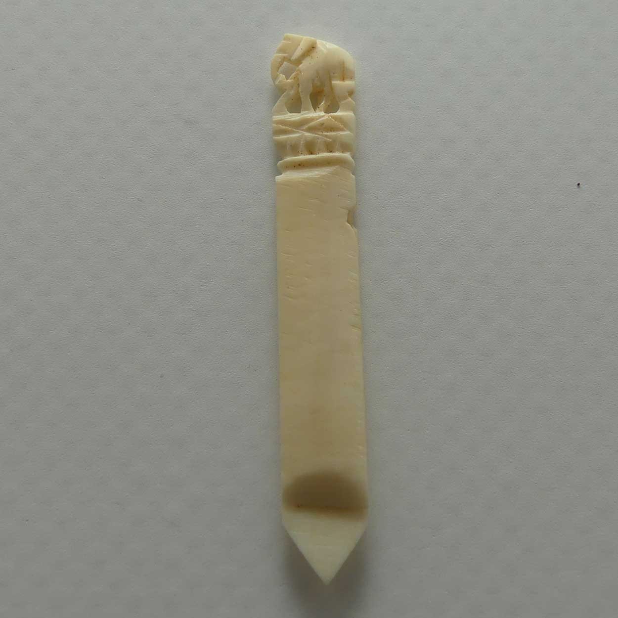 Carved Ivory tiny Elephant page marker | book mark
