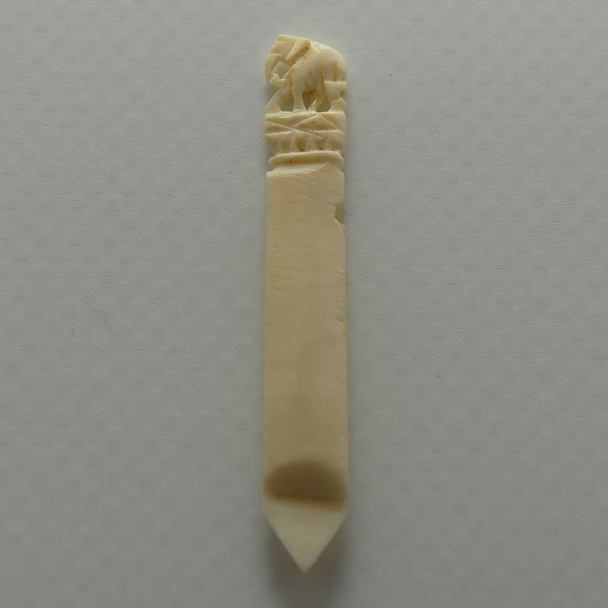 Carved Ivory tiny Elephant page marker | book mark