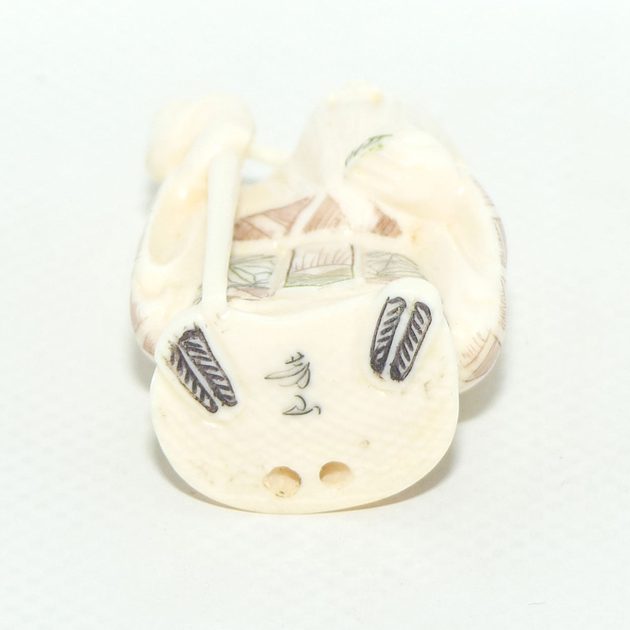 Japanese Carved Ivory Netsuke | Showa era | Man with Beard and Staff | Jurojin