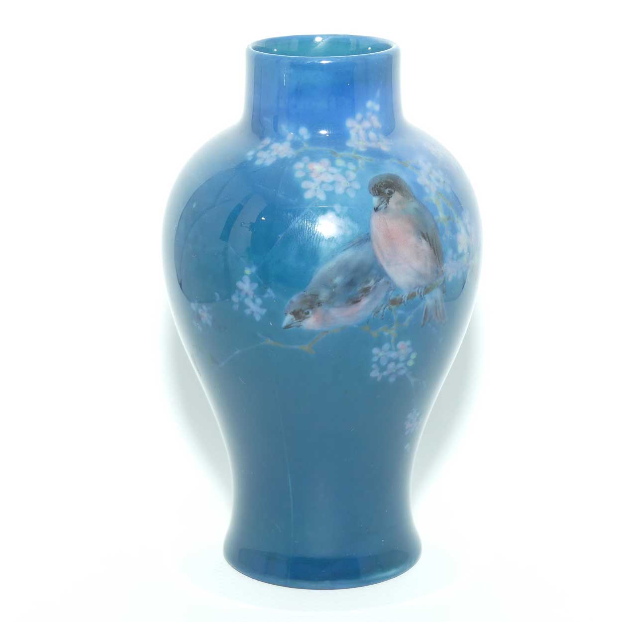 Royal Doulton Titanian hand painted Bullfinches vase | Arthur Eaton