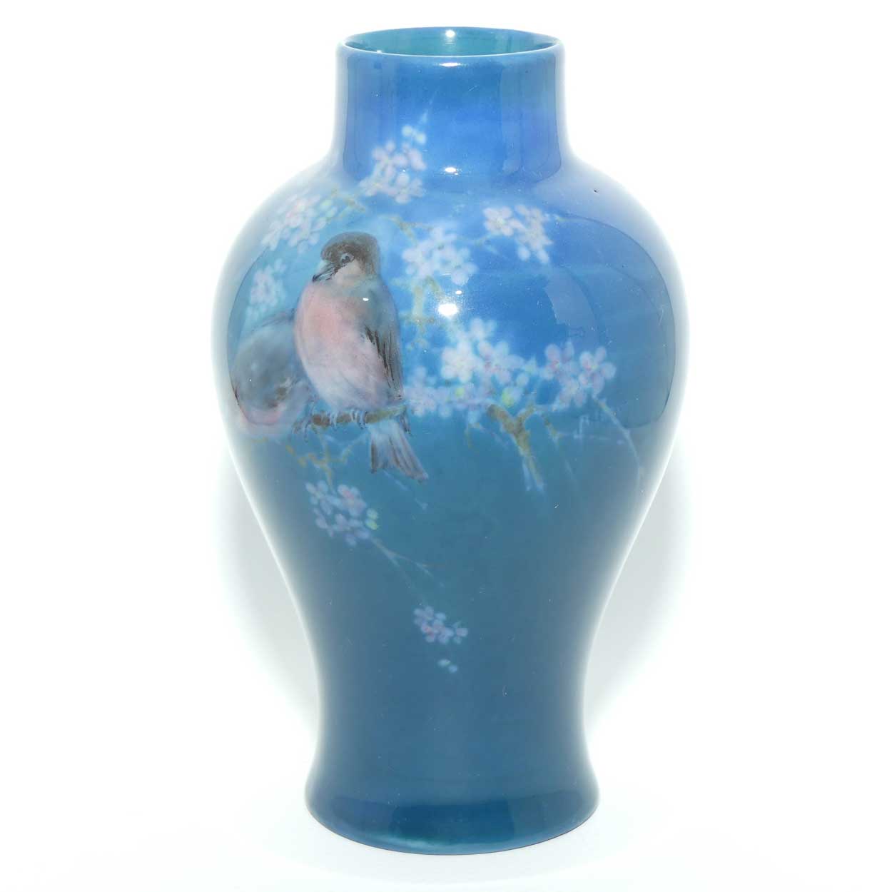 Royal Doulton Titanian hand painted Bullfinches vase | Arthur Eaton