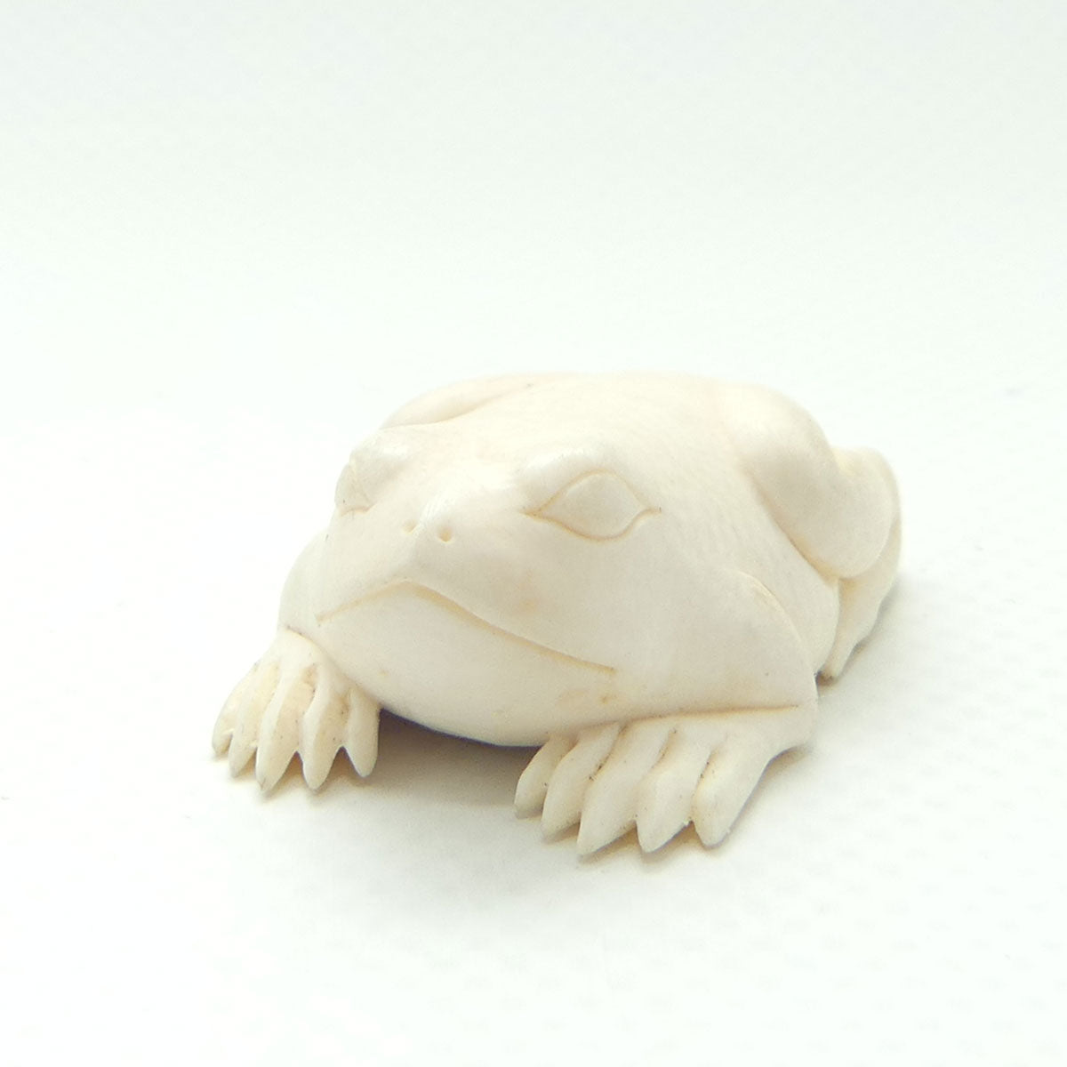 Japanese Carved Ivory miniature Okimono | Crouching Frog