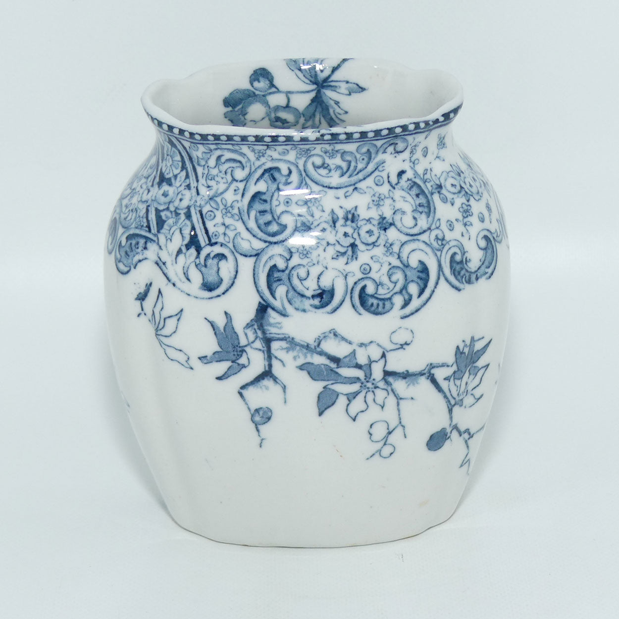 Doulton Burslem Warwick Blue and White toothbrush holder