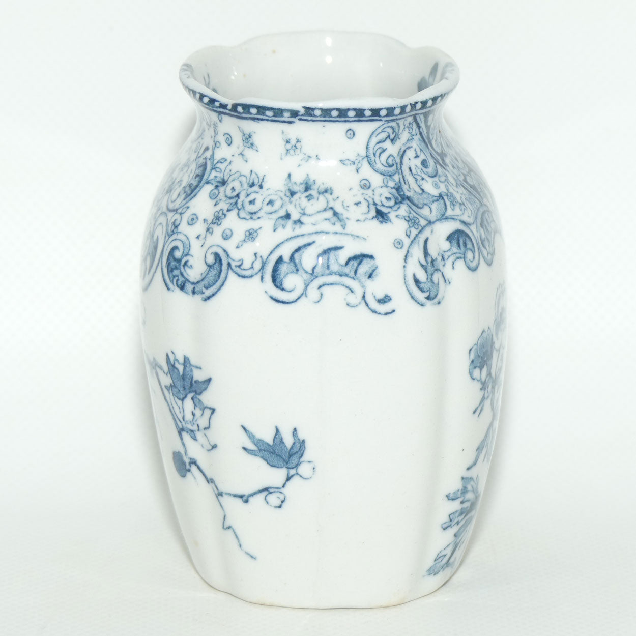 Doulton Burslem Warwick Blue and White toothbrush holder