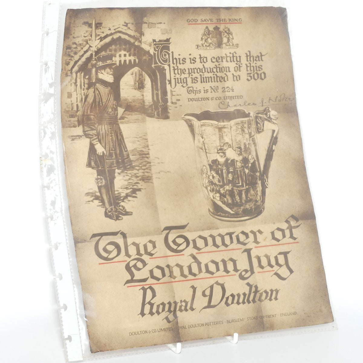 Royal Doulton The Tower of London Loving Jug | LE224/500 + Cert