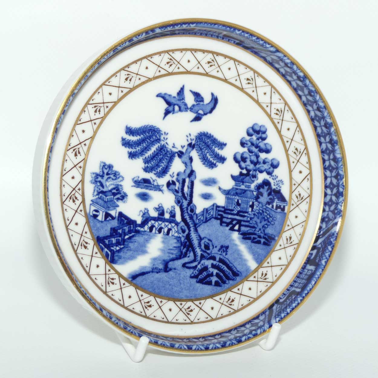 Royal Doulton Booths Real Old Willow pattern circular tray | 13.5cms diam
