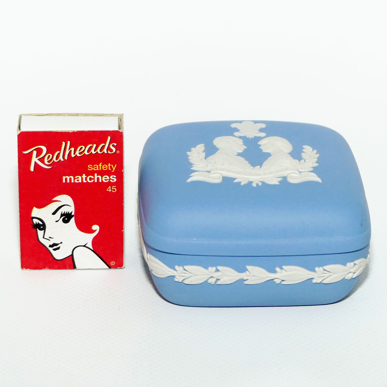 Wedgwood Jasper | White on Pale Blue | Royalty | 1981 Royal Wedding trinket box