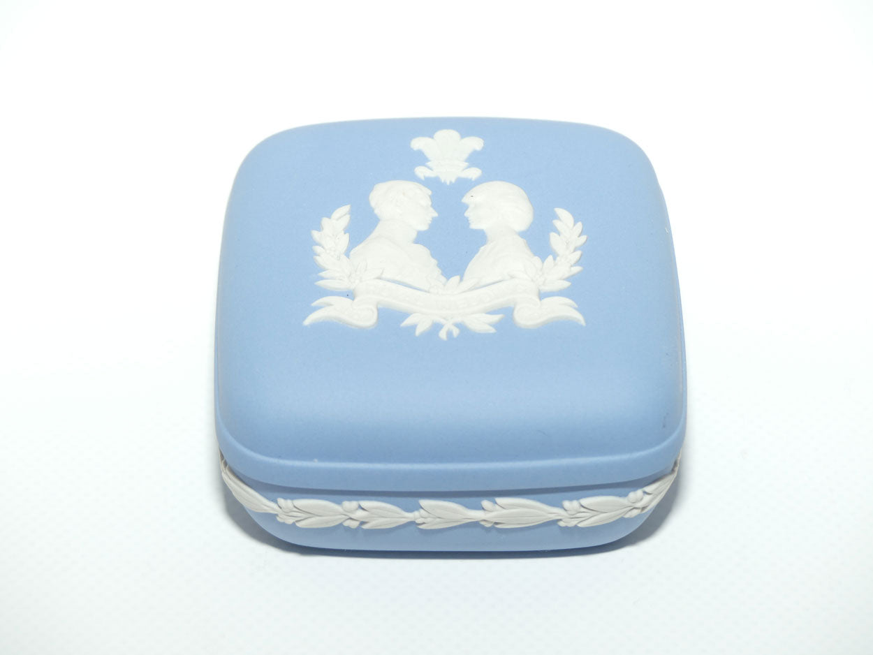 Wedgwood Jasper | White on Pale Blue | Royalty | 1981 Royal Wedding trinket box