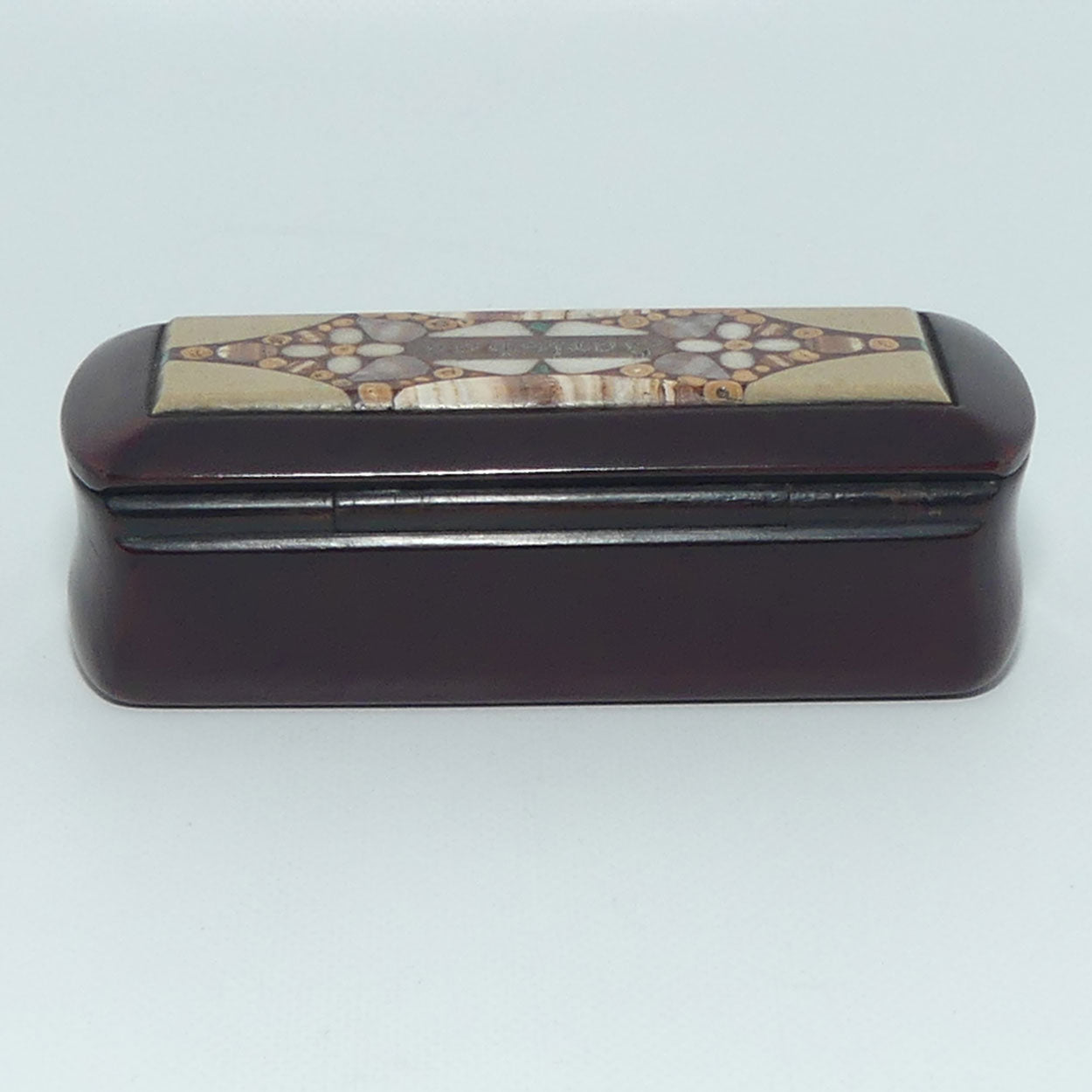High Quality Pietra Dure lidded trinket box | stud box | Carlsbad