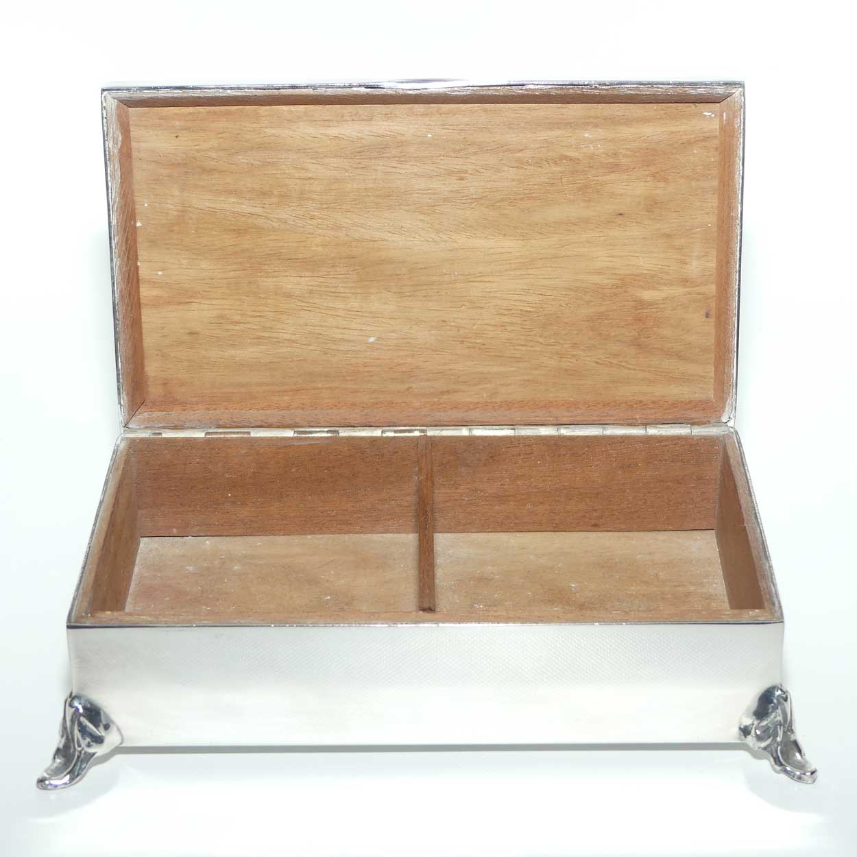 Finely decorated Silver Plated on Copper cedar lined trinket or cigarette box