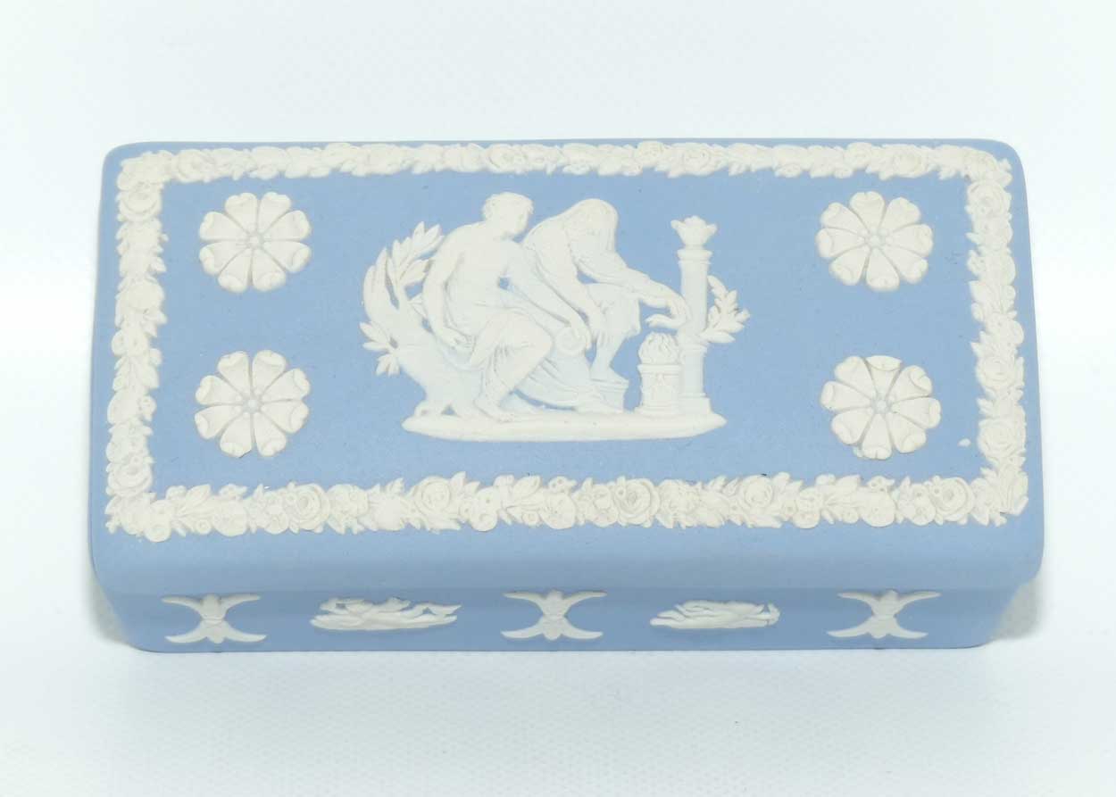 Wedgwood Jasper | White on Pale Blue | Well decorated Rectangular box | #2