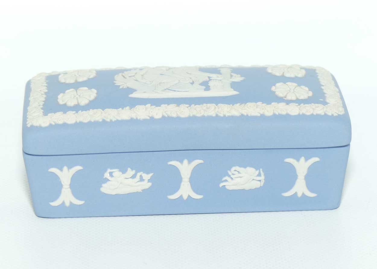Wedgwood Jasper | White on Pale Blue | Well decorated Rectangular box | #2