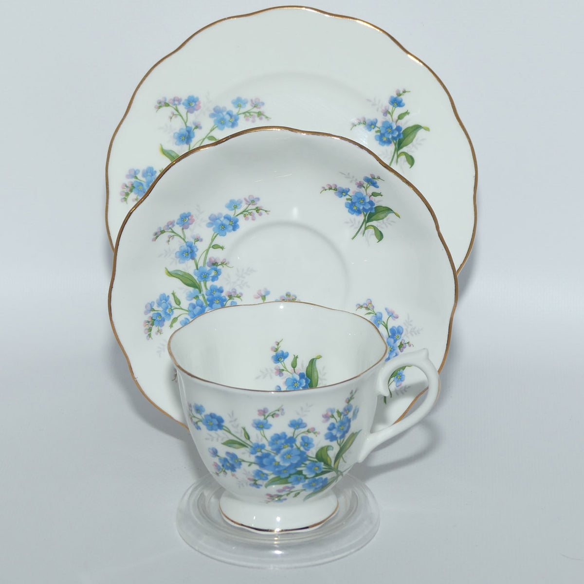 Royal Albert Forget me Not pattern trio