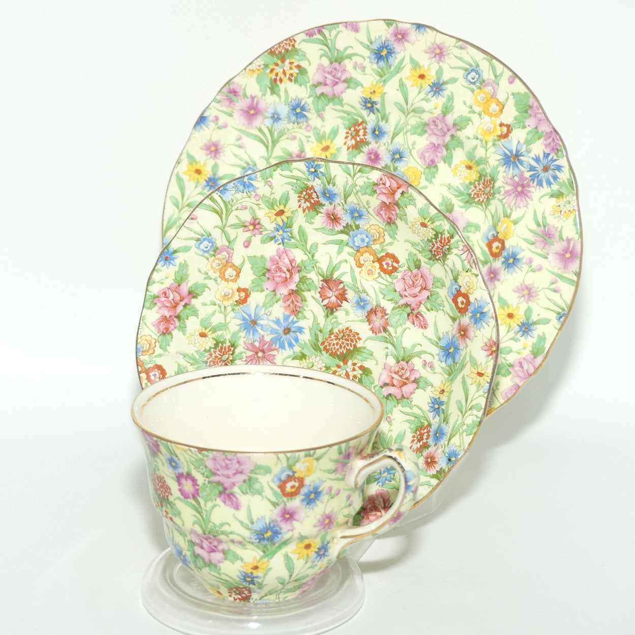 Royal Winton Chintz Kew pattern tea trio | Round plate