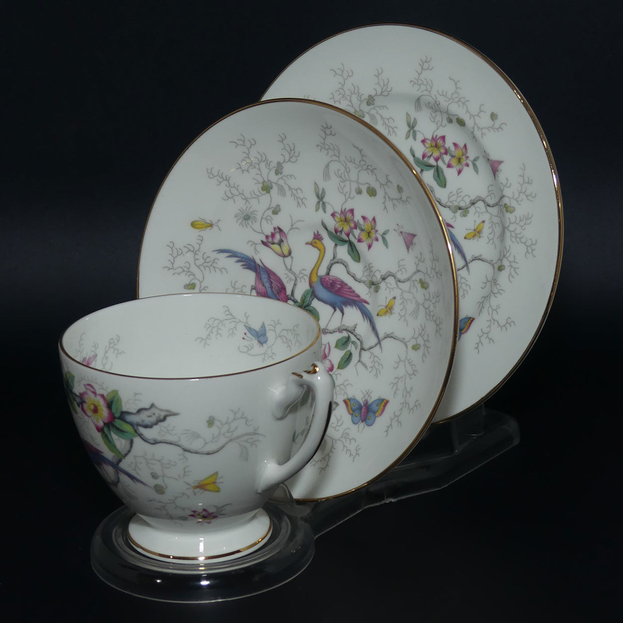Coalport Bone China | Tulip Tree pattern | tea trio