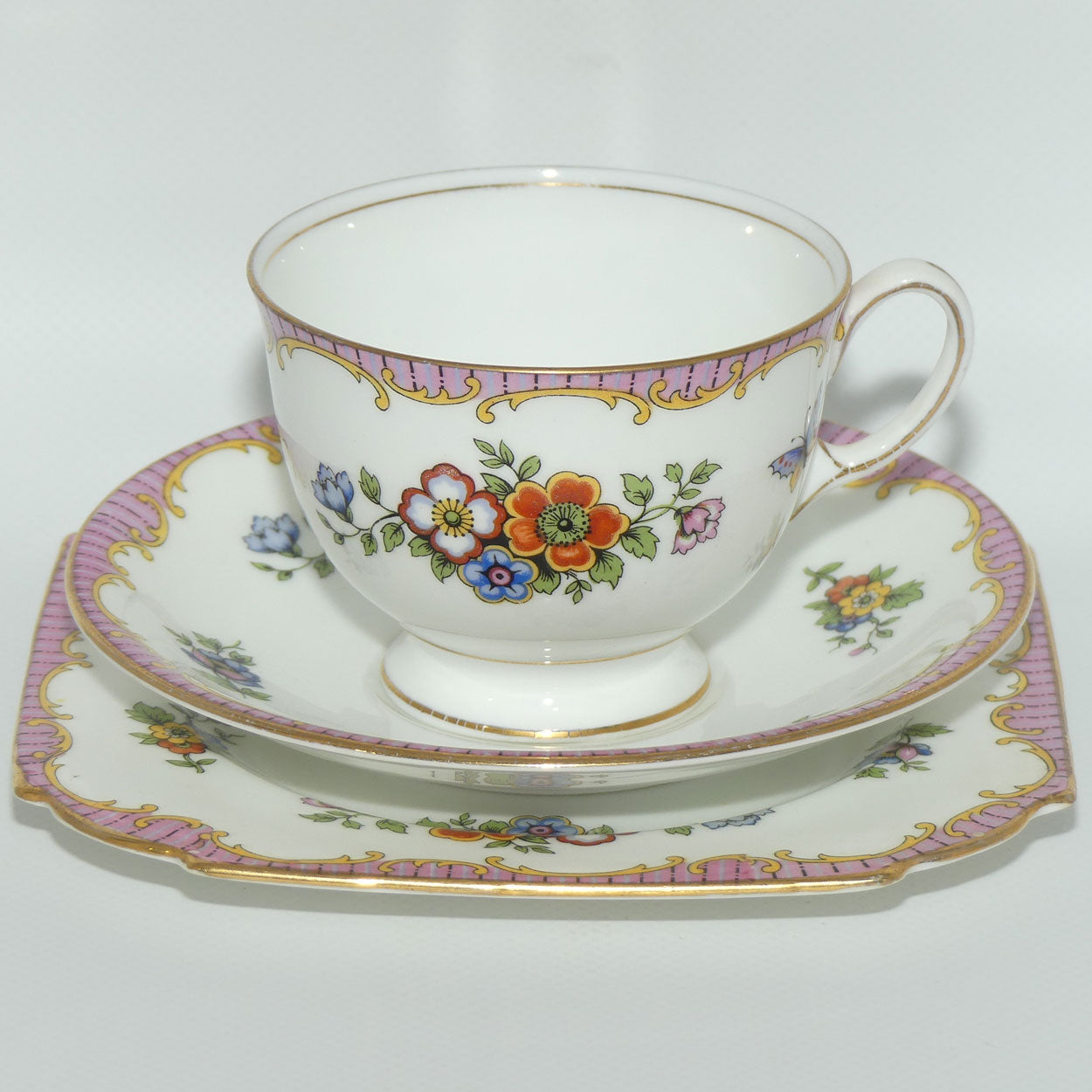 Aynsley Bone China Butterfly and Floral trio