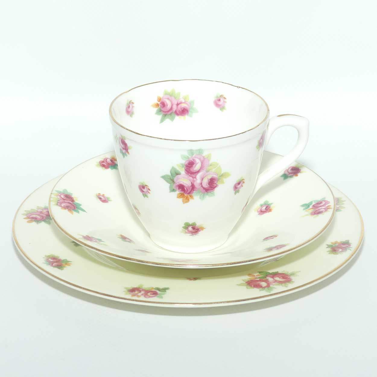 Royal Doulton Rosebuds pattern trio | Bone China body