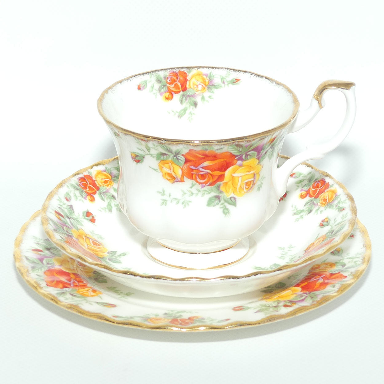 Royal Albert Bone China England Pacific Rose tea trio | UK made