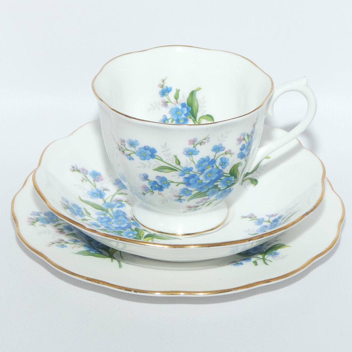 Royal Albert Forget me Not pattern trio