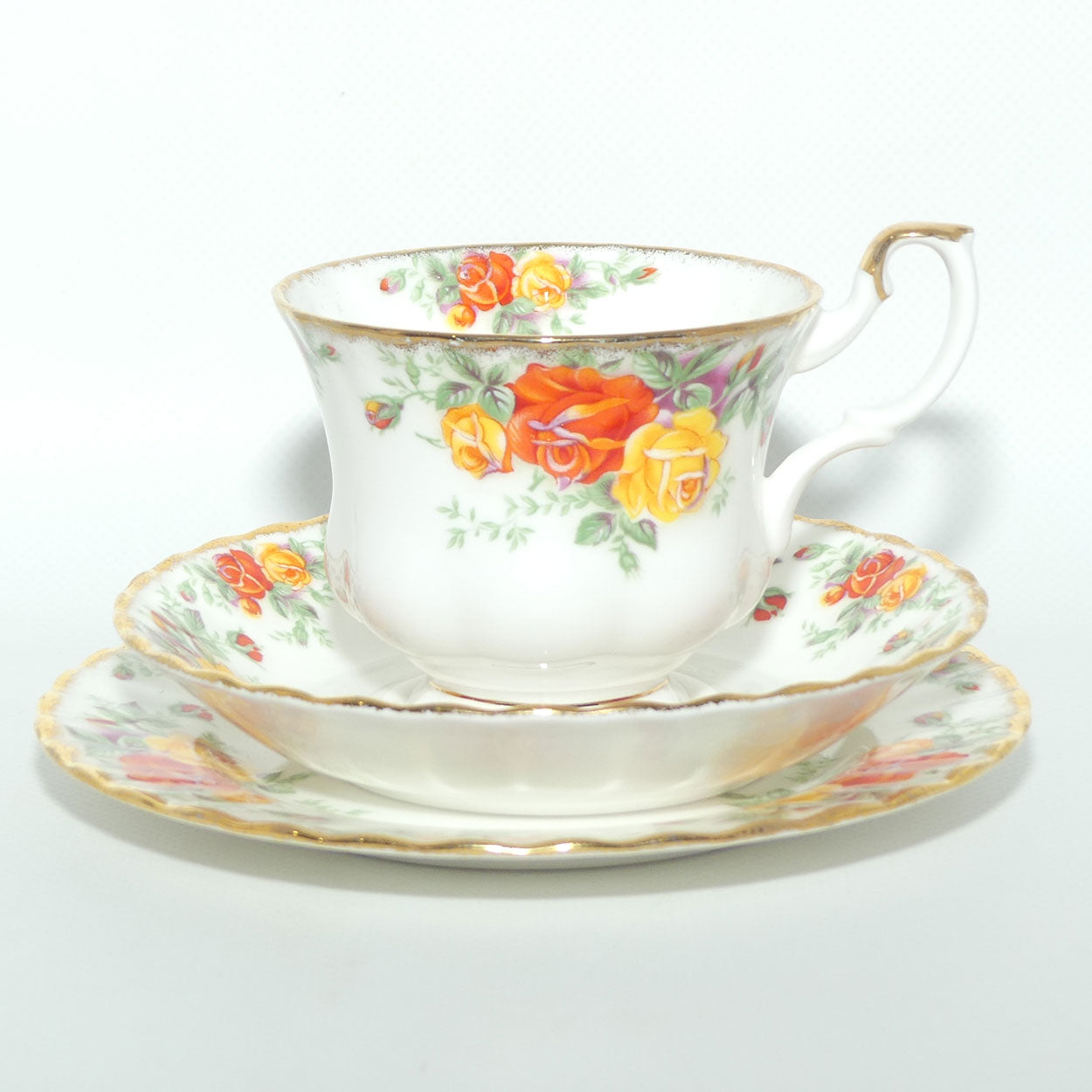 Royal Albert Bone China England Pacific Rose tea trio | UK made
