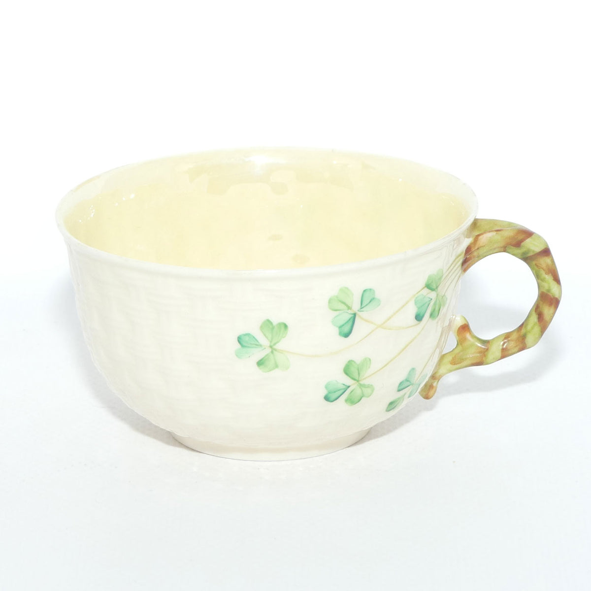 Belleek Shamrock Basket Weave trio | 2nd Green mark
