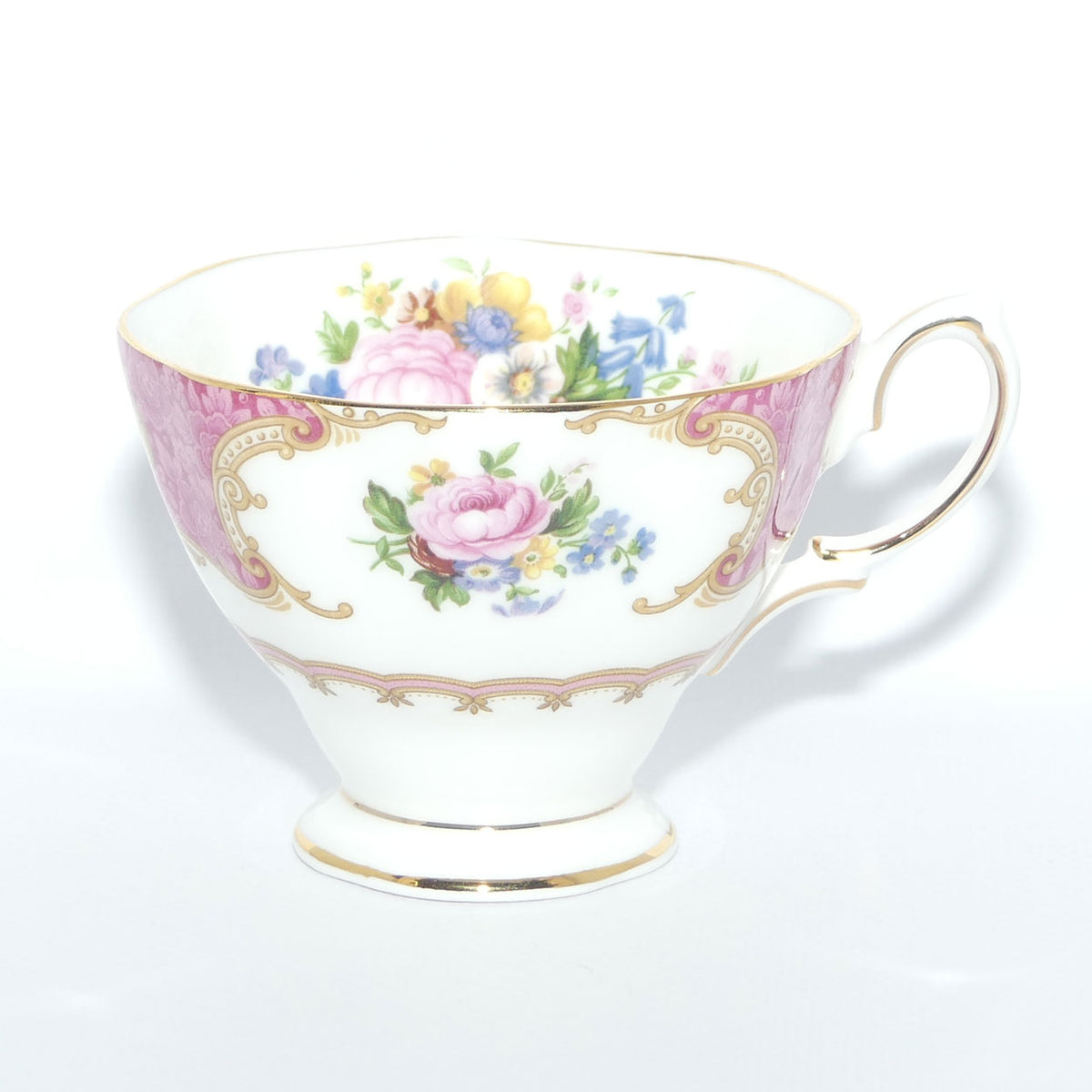 Royal Albert Bone China Lady Carlyle trio | Pink | Malvern | © 1944 Royal Albert Ltd