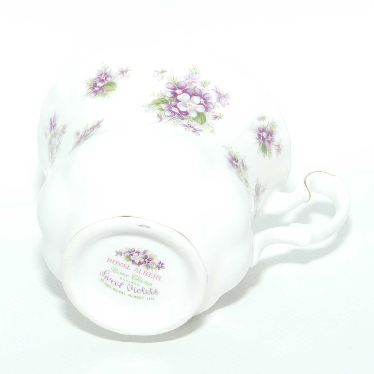 Royal Albert Bone China England Sweet Violets trio | © 1966 Royal Albert Ltd backstamp