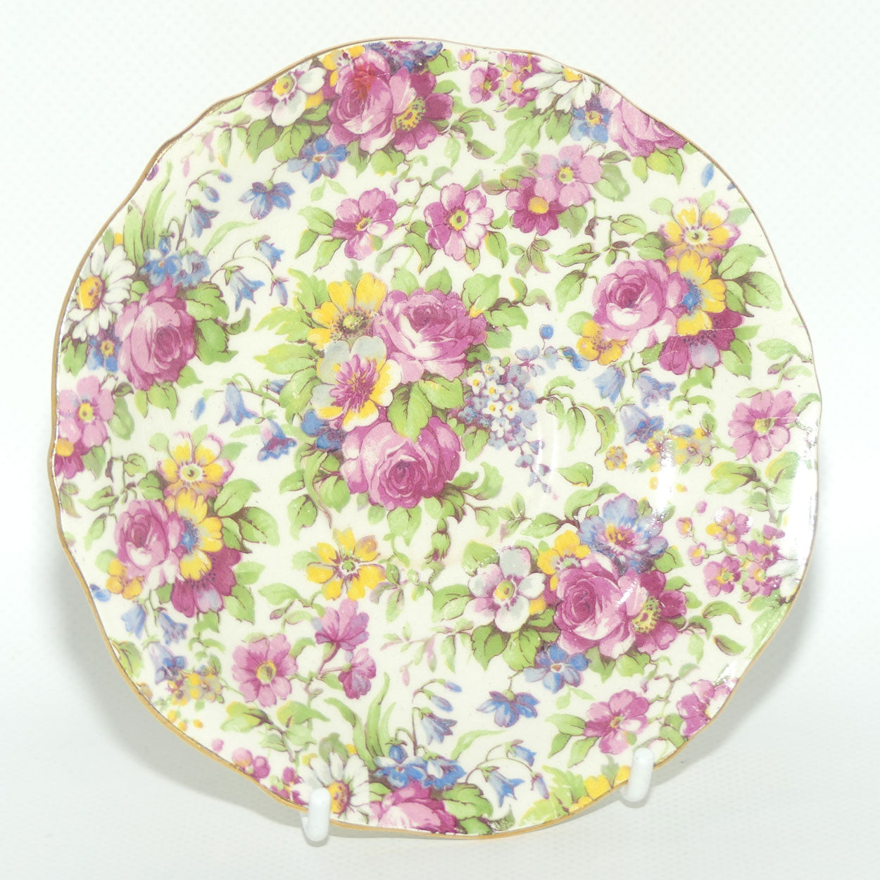 Royal Winton Summertime Chintz tea trio | Square Plate | #1