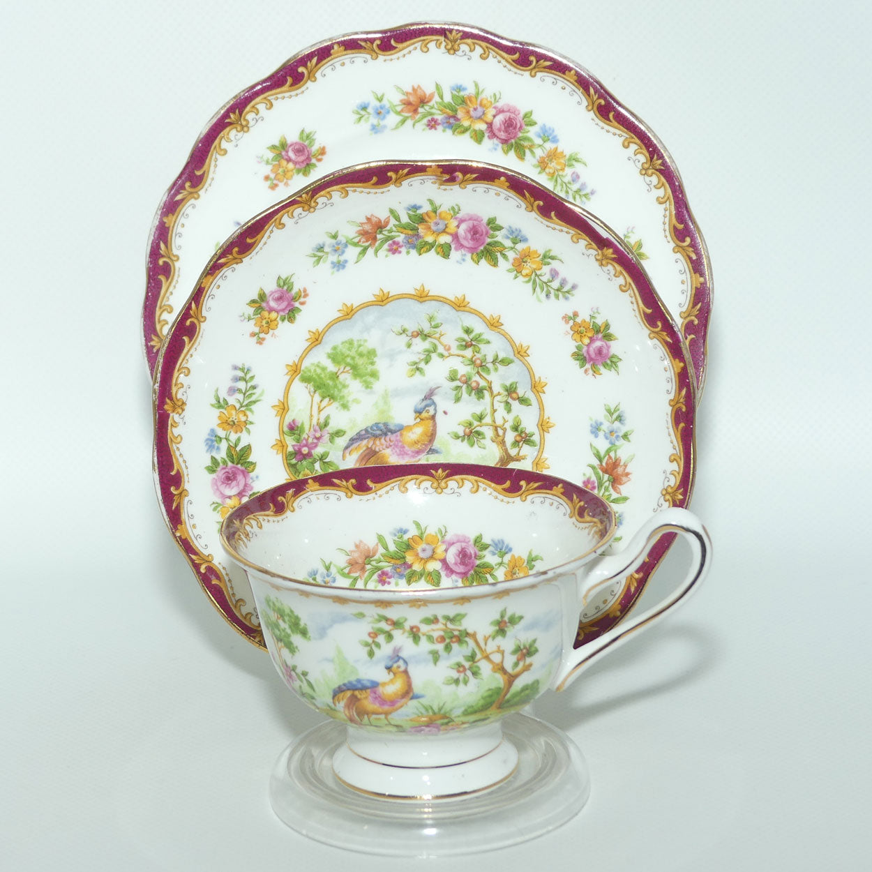 Royal Albert Bone China Chelsea Bird trio | Red Trim | #2