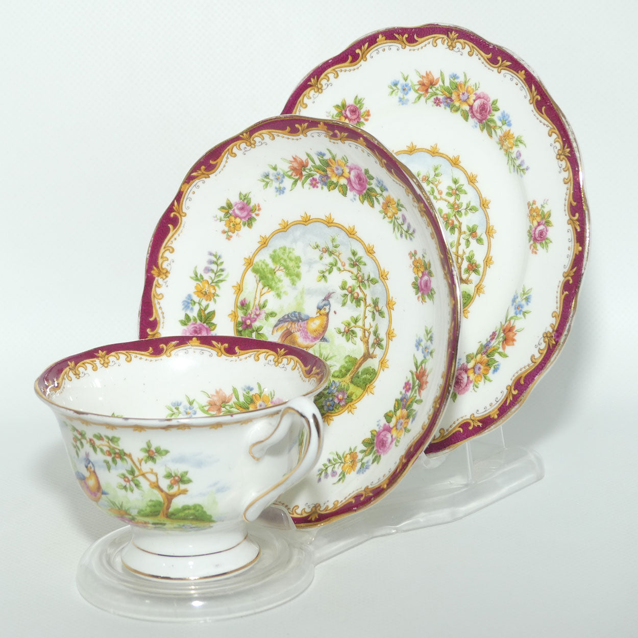 Royal Albert Bone China Chelsea Bird trio | Red Trim | #2