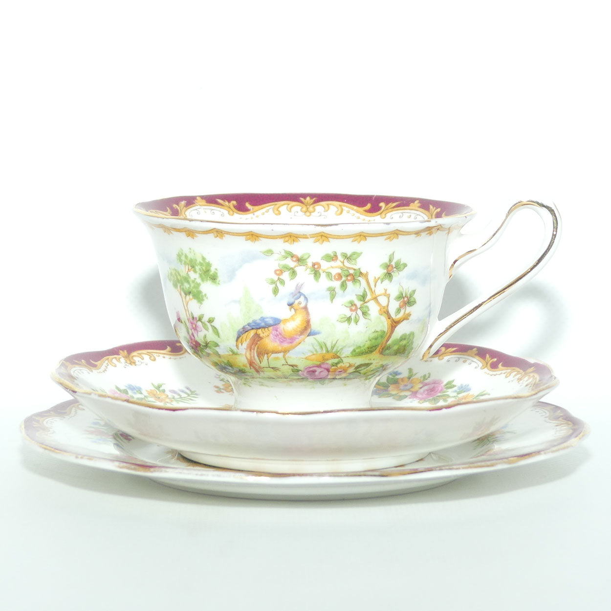 Royal Albert Bone China Chelsea Bird trio | Red Trim | #2