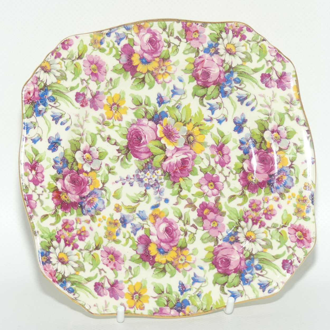 Royal Winton Summertime Chintz tea trio | Square Plate | #2