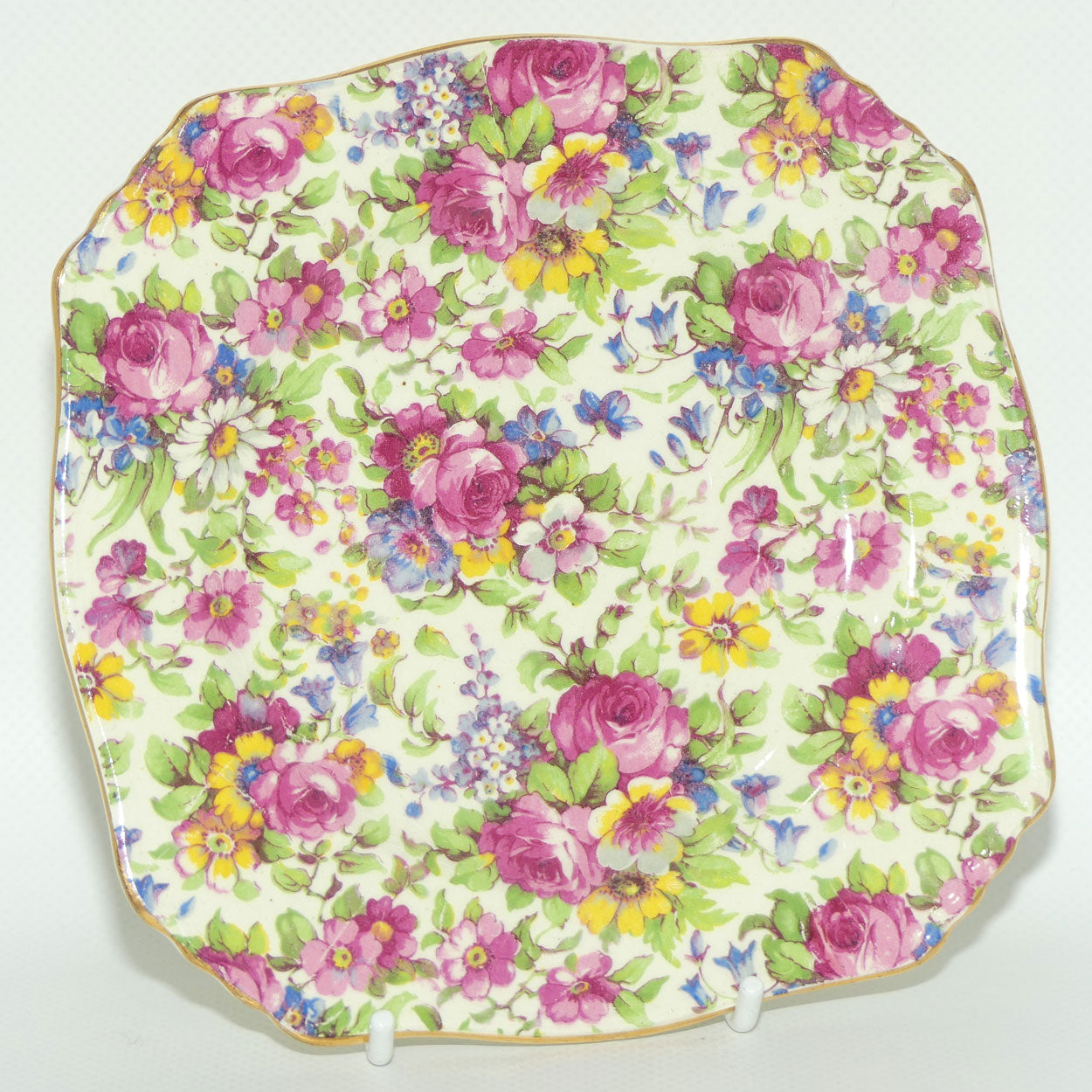Royal Winton Summertime Chintz tea trio | Square Plate | #3