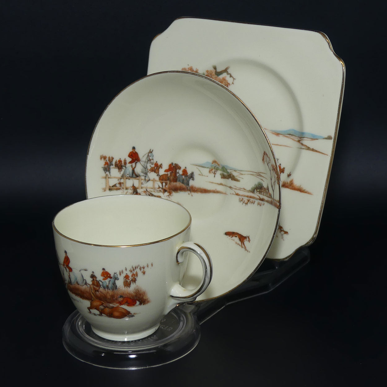 Royal Doulton Fox Hunting V1474 | Trio #4 | rare White Ground