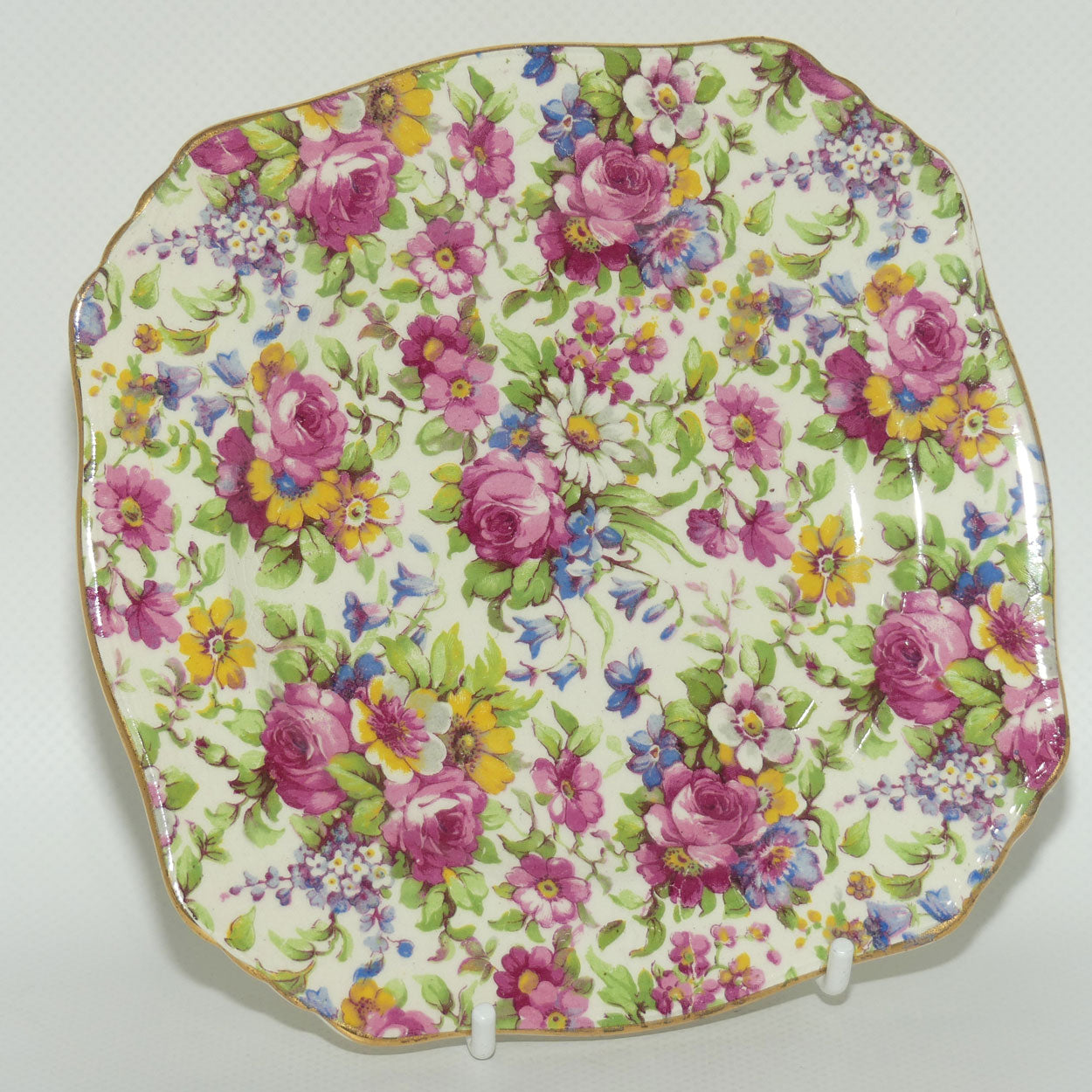 Royal Winton Summertime Chintz tea trio | Square Plate | #4