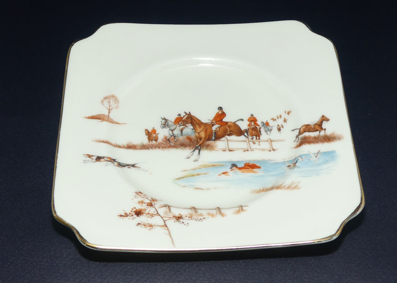 Royal Doulton Fox Hunting V1474 | Trio #5 | rare White Ground