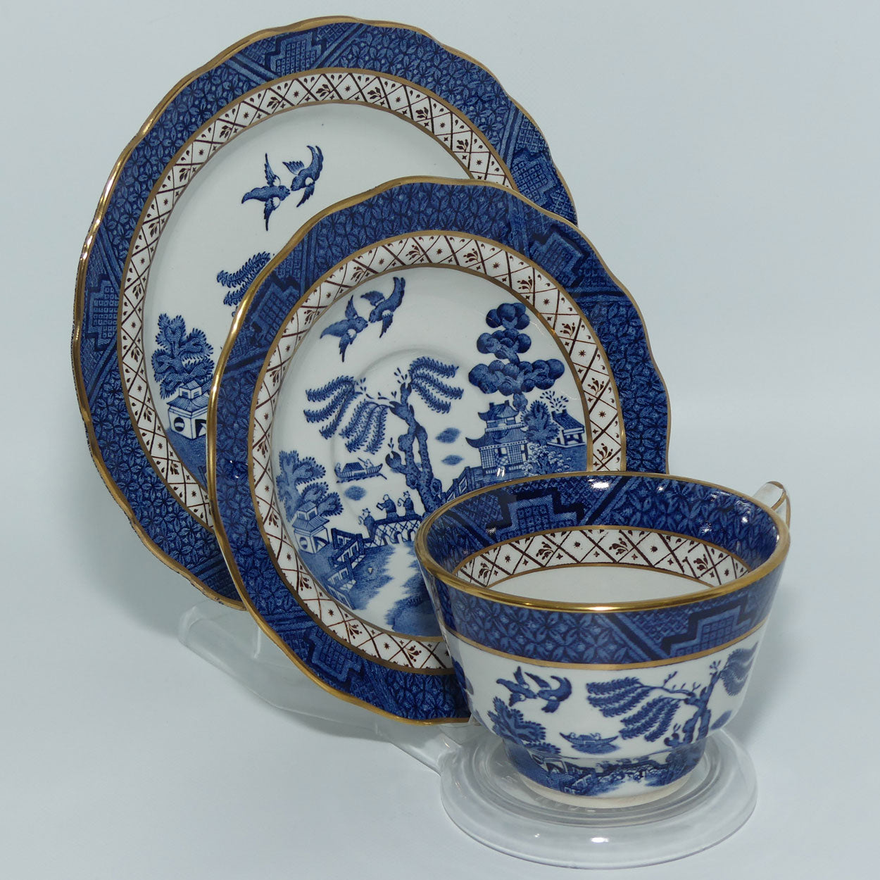 Booths Real Old Willow A8025 | tea trio | age toned