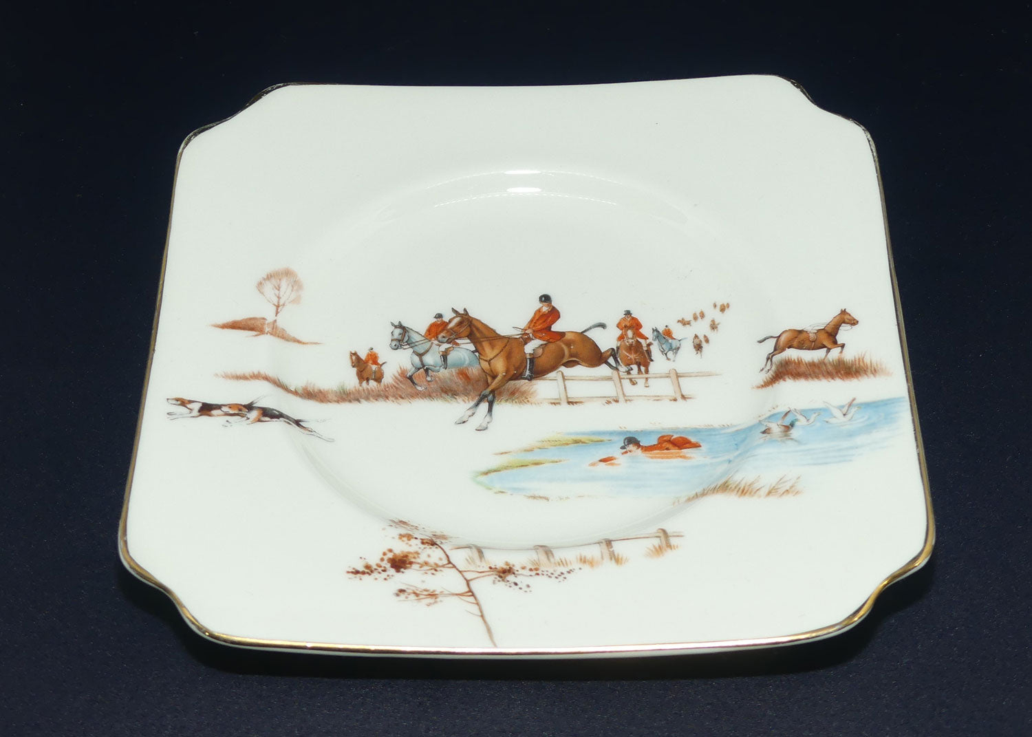 rRoyal Doulton Fox Hunting V1474 | Trio #6 | rare White Ground