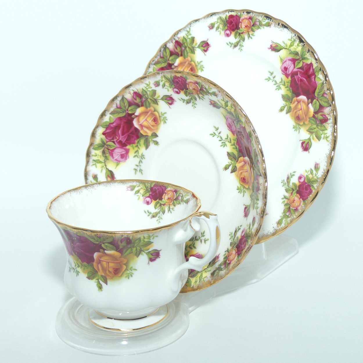 Royal Albert Bone China England Old Country Roses trio | Early backstamp