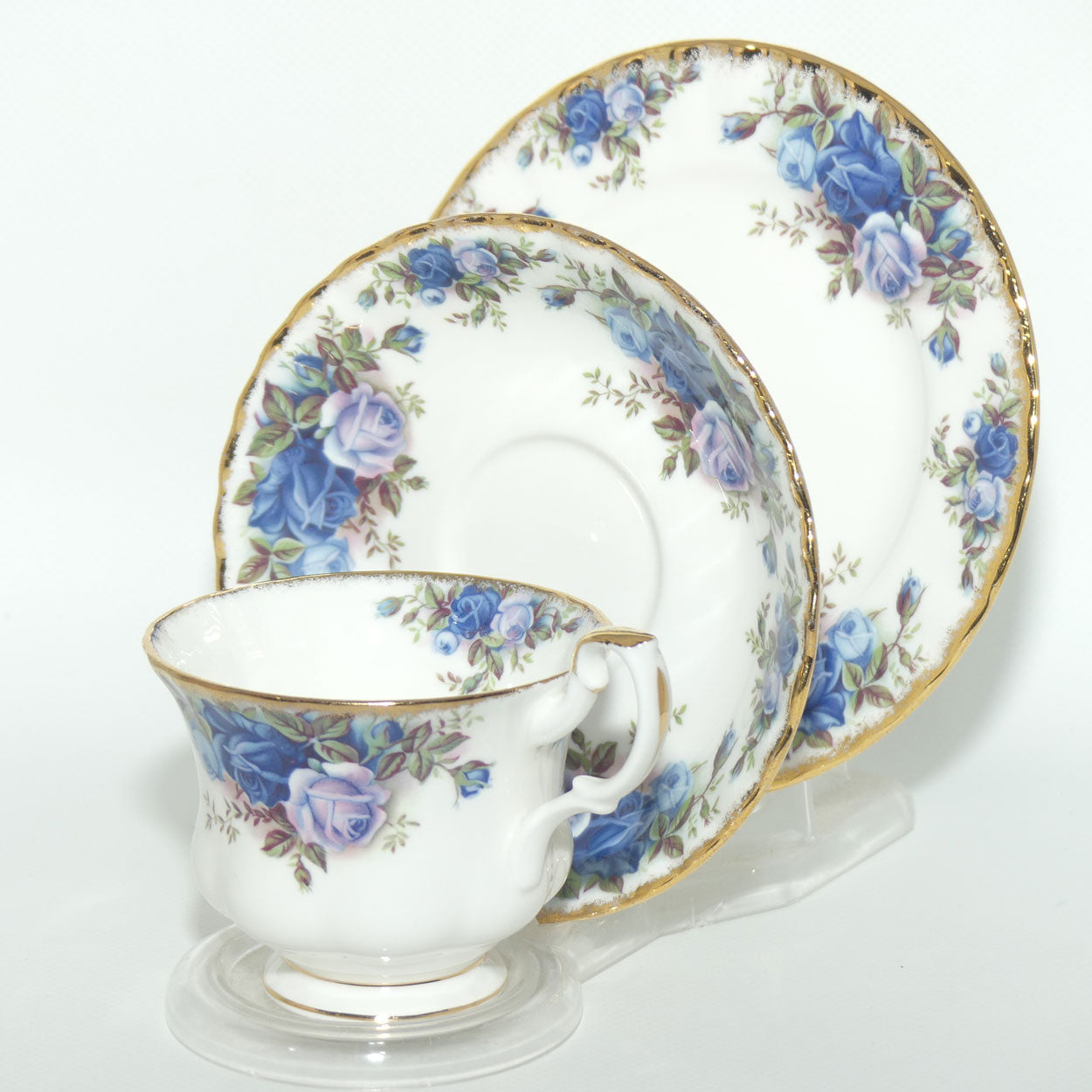 Royal Albert Bone China England Moonlight Rose tea trio | UK made