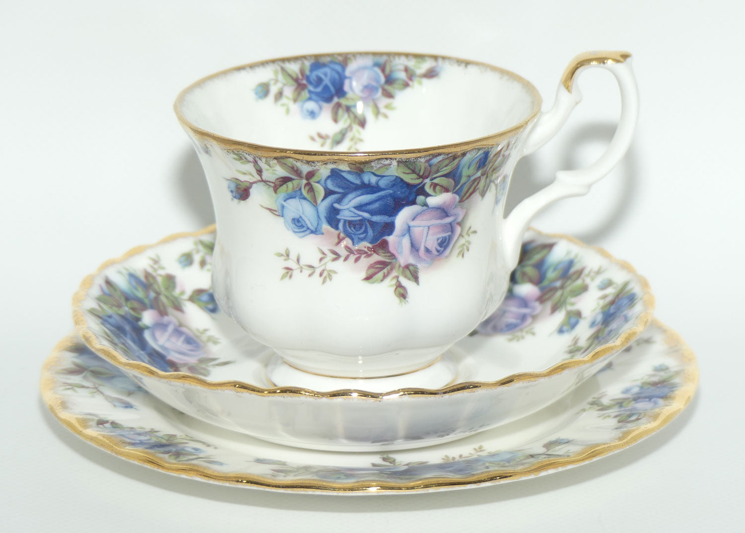 Royal Albert Bone China England Moonlight Rose tea trio | UK made
