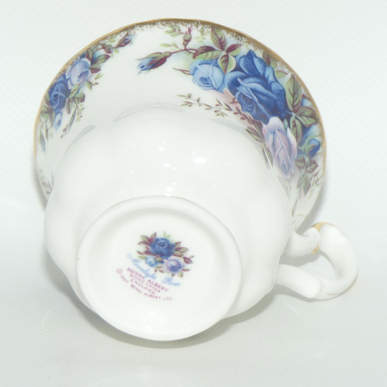 Royal Albert Bone China England Moonlight Rose tea trio | UK made