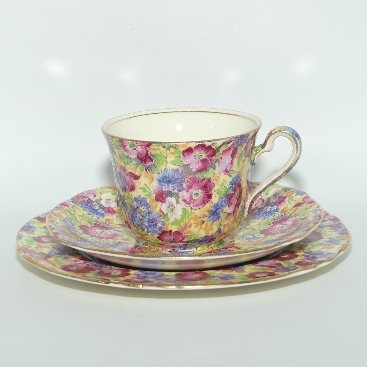 Roundabout Antiques · Products · Royal Winton Grimwades Chintz Royalty trio | Square saucer | Round plate · Shopify