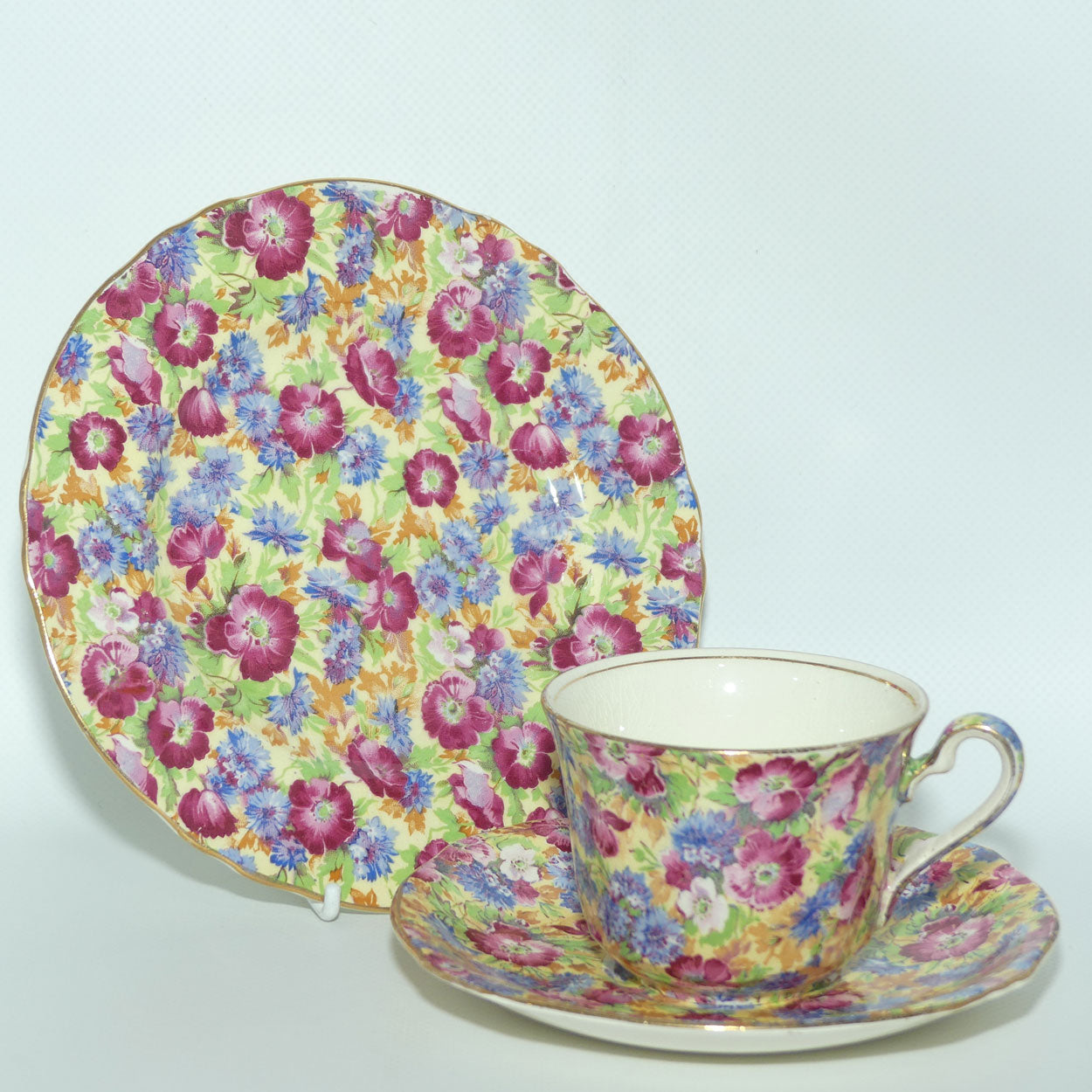 Roundabout Antiques · Products · Royal Winton Grimwades Chintz Royalty trio | Square saucer | Round plate · Shopify