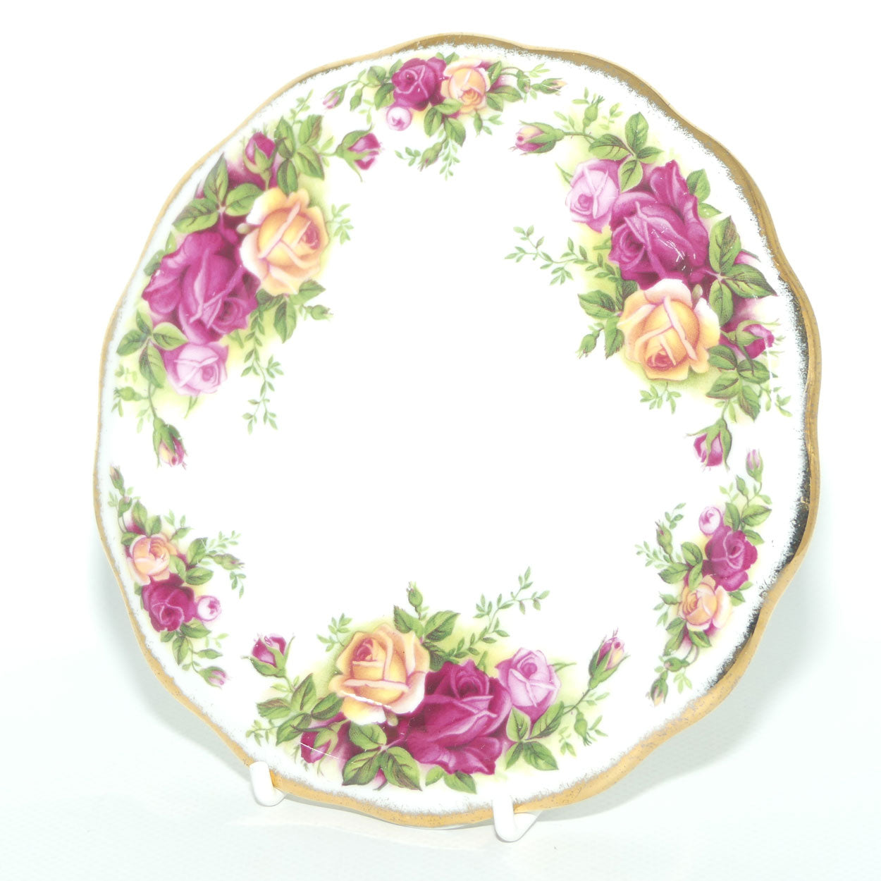 Royal Albert Bone China England Old Country Roses trivet | Tea Pot stand | © 1962 Royal Albert Ltd backstamp