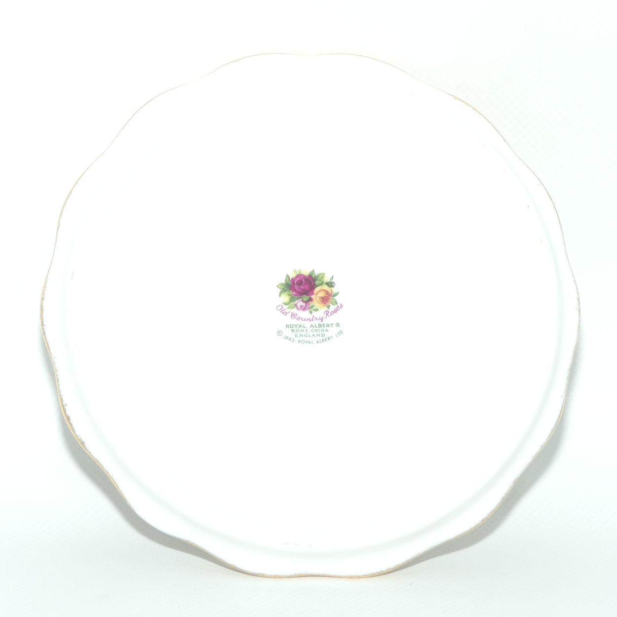 Royal Albert Bone China England Old Country Roses trivet | Tea Pot stand | © 1962 Royal Albert Ltd backstamp