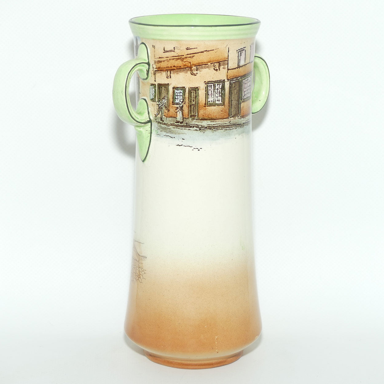 Royal Doulton Dickens Trotty Veck double handled cylinder vase D2973